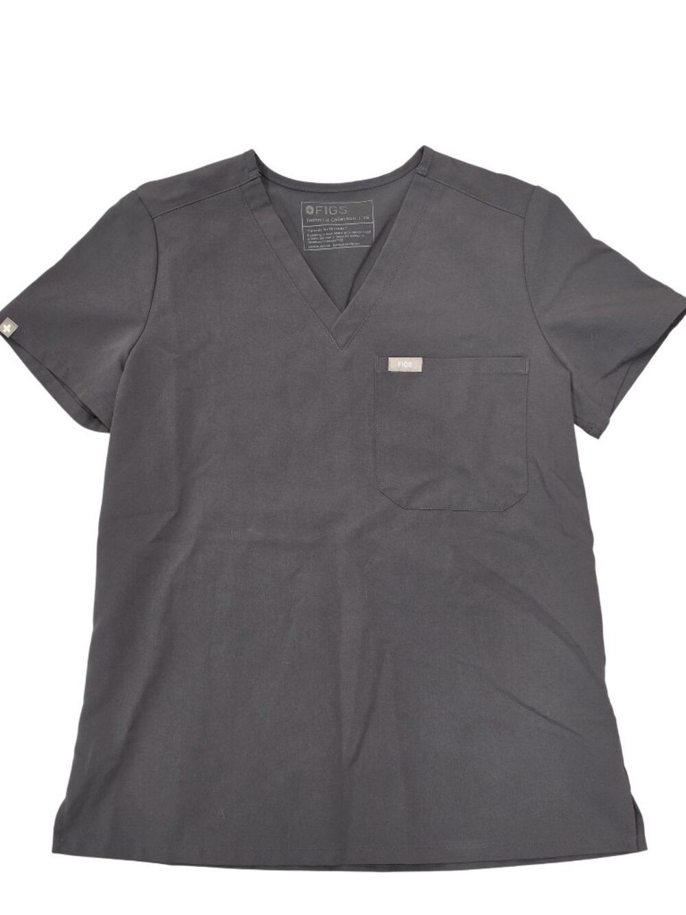 Figs Technical Collection Women’s XS Graphite V-Neck Scrub Top With Pocket